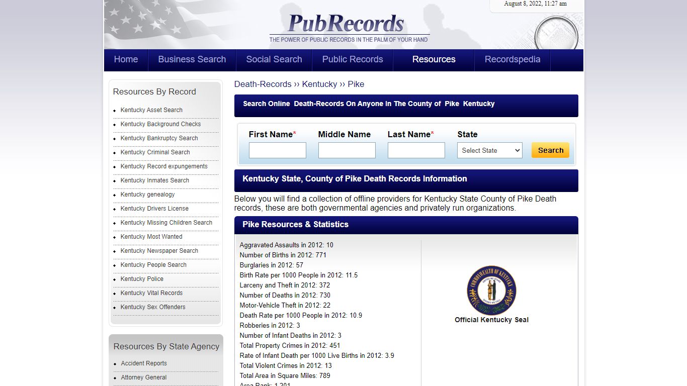 Pike County, Kentucky Death Records